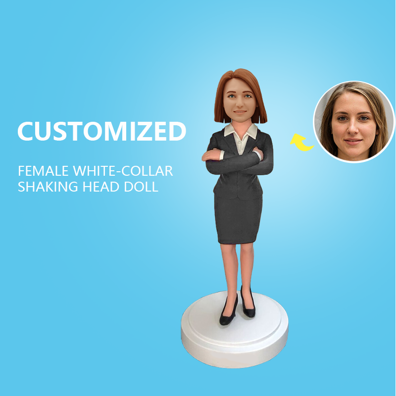 Customized Female White-Collar Shaking Head Doll