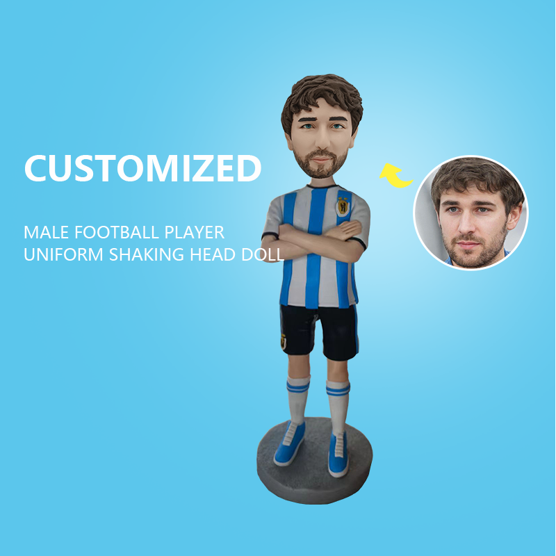 Customized Male Football Player Uniform Shaking Head Doll