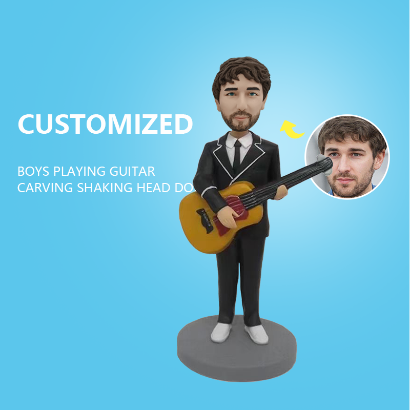 Customized Boys Playing Guitar Shake Head Doll